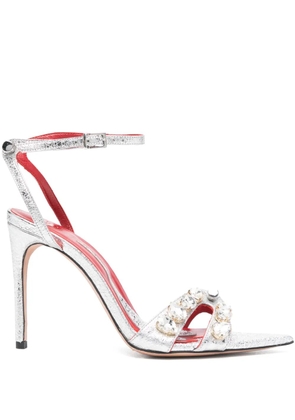 HARDOT 100mm Booty sandals - Silver