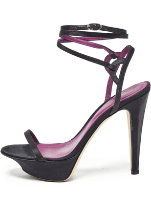 Sergio Rossi Vintage Pre-owned 120mm platform satin sandals - Black
