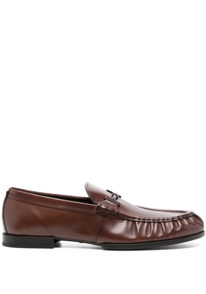Tod's logo-horsebit leather loafers - Brown
