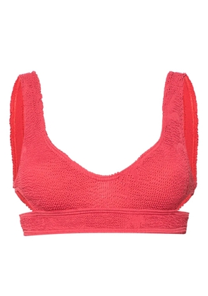 Bond-eye Nino smocked bikini top - Red