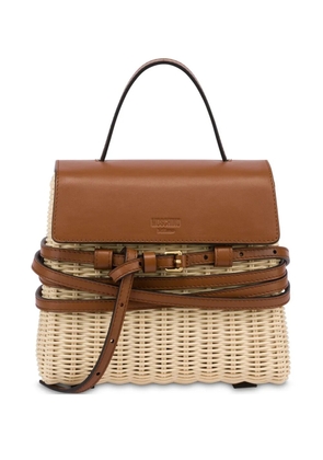 Moschino wood tote bag - Neutrals