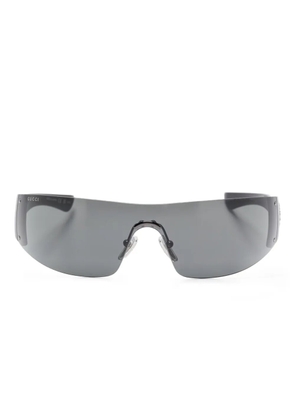 Gucci Eyewear crystal-embellished shield sunglasses - Black