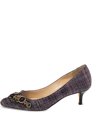 Oscar de la Renta Pre-Owned 2023 50mm raffia embellished pumps - Purple