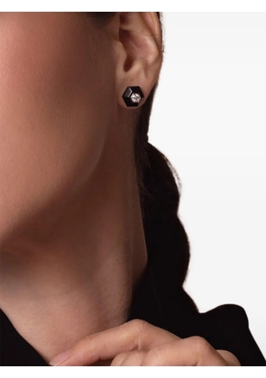 FRED LEIGHTON 18K white gold Hexagon diamond and jade earrings - Black