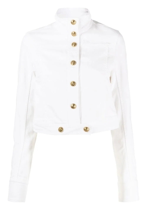 Versace Jeans Couture logo-patch cropped jacket - White