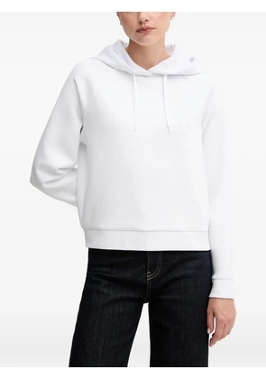 Armani Exchange crystal-embellished logo hoodie - White