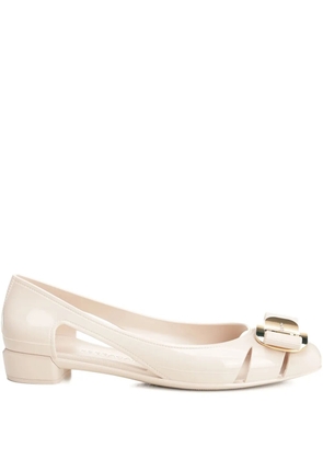 Ferragamo Vara-bow cut-out pumps - White