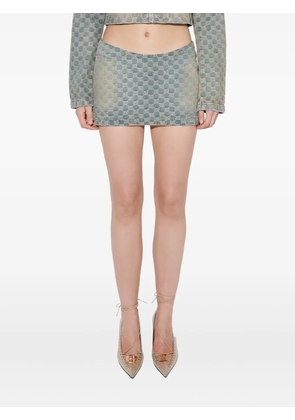MISBHV monogram-pattern mini skirt - Blue