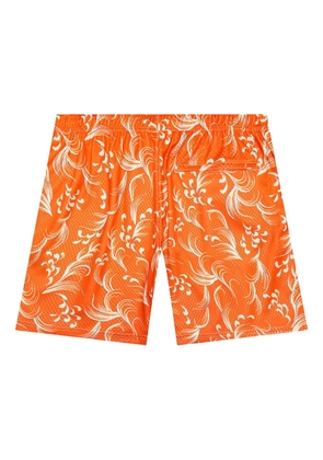 John Elliott mesh-panel printed shorts - Orange