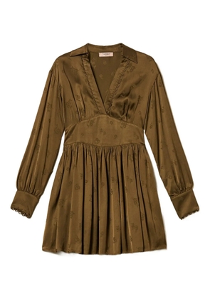 TWINSET jacquard floral-pattern mini dress - Green