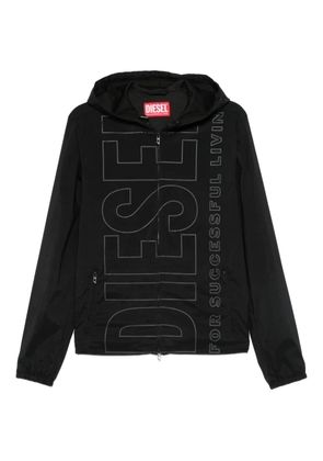 Diesel logo-print hooded jacket - Black