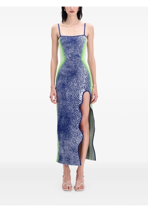 PH5 spot-print side-split dress - Blue