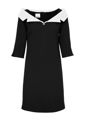 WEILL PARIS mini bardot neck crêpe dress - Black