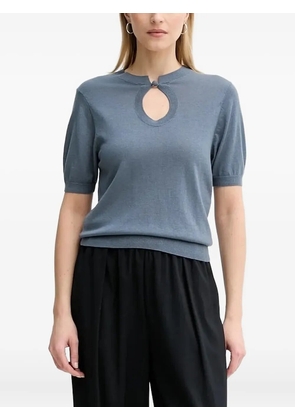 By Malene Birger keyhole-neck short-sleeve sweater - Grey