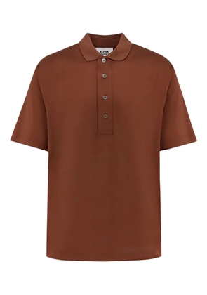 ALPHA STUDIO short-sleeve cotton polo shirt - Brown