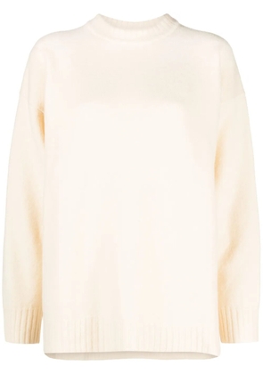 Jil Sander long-sleeve crew-neck wool jumper - White