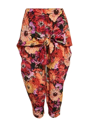 Stella McCartney Pre-Owned floral tie-front trousers - Red