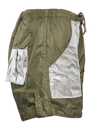 GANNI panelled shorts - Green