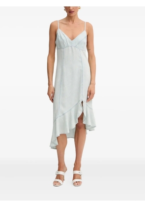 GUESS USA ruffled asymmetric midi dress - Blue