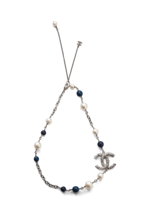 CHANEL Pre-Owned 2014 CC Mark rhinestone pearls necklace - Silver