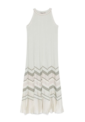 D.Exterior chevron-pattern midi dress - Green