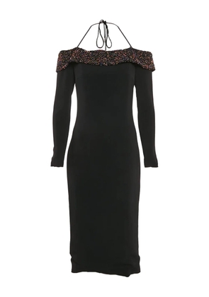 Cushnie embellished off-shoulder crepe midi dress - Black