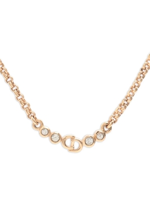 Christian Dior Pre-Owned rhinestone-embellished CD necklace - Gold