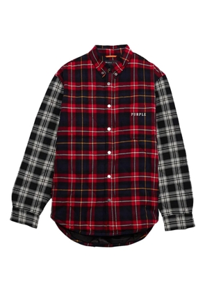 Purple Brand quilted plaid shirt jacket - Red