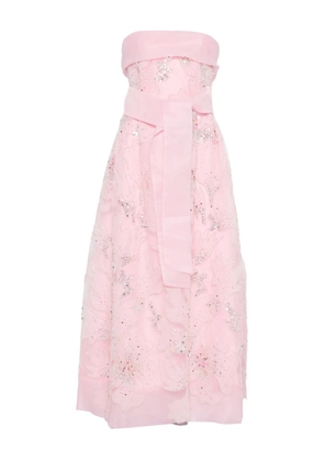 MIAU by Clara Rotescu sequin-embellished strapless midi dress - Pink