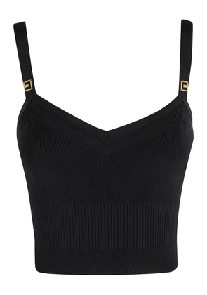Elisabetta Franchi ribbed V-neck top - Black