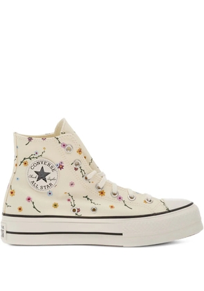 Converse Chuck Taylor All Star Lift embroidered-blooms sneakers - Neutrals
