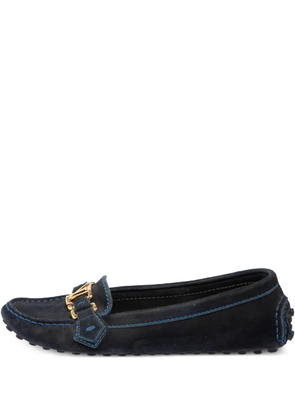 Louis Vuitton Pre-Owned LV logo suede loafers - Blue
