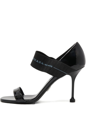 Prada Pre-Owned 95mm patent leather elastic-strap sandals - Black