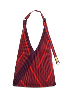 MULTITUDES BAGS pleated striped-pattern tote bag - Red