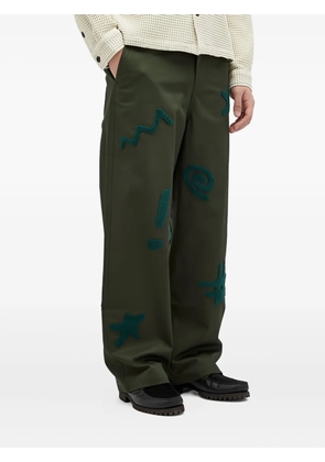 Brain Dead chenille-embroidered trousers - Green