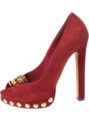 Alexander McQueen Pre-Owned 135mm skull studded pumps - Red