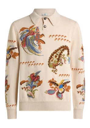 ETRO jacquard polo sweater - Neutrals