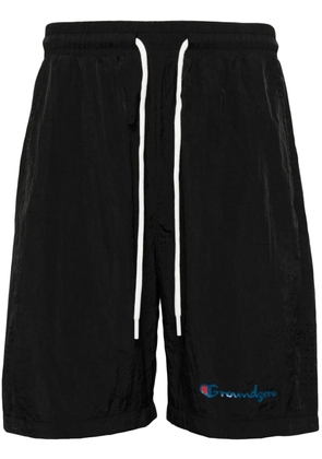 Ground Zero logo print running shorts - Black