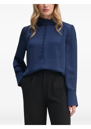 Bruuns Bazaar mock-neck embellished-cuff blouse - Blue