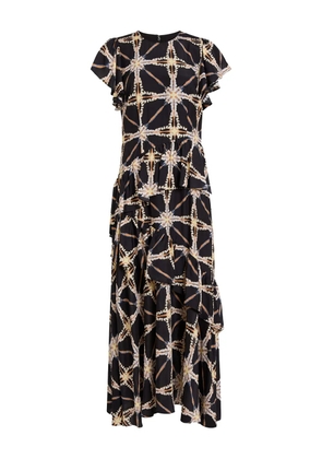 Marie Oliver Quinby ruffled tiered midi dress - Black