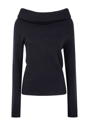 Nuur cowl-neck ribbed sweater - Black