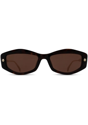 Alexander McQueen Eyewear geometric-frame sunglasses - Brown