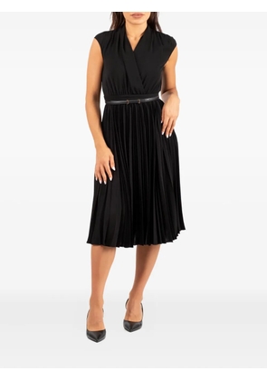 Max Mara pleated belted dress - Black