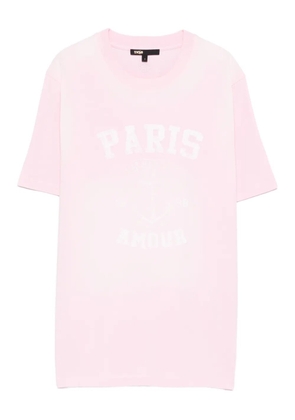 Maje embroidery cotton T-shirt - Pink