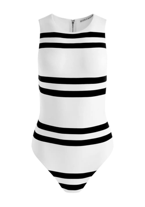 alice + olivia Rothy striped-pattern sleeveless bodysuit - White