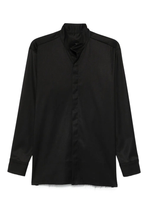 HAMZA frayed-hem mandarin-collar shirt - Black