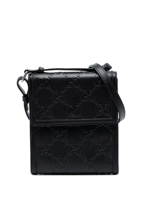 Gucci Pre-Owned 2016-2025 GG Embossed Leather Flap crossbody bag - Black