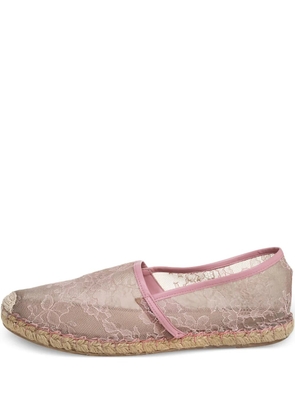 Valentino Garavani Pre-Owned floral-lace espadrilles - Pink