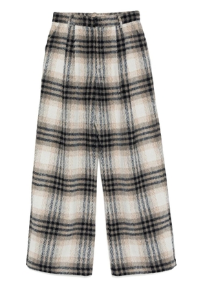 b+ab Check tucked pants - Neutrals