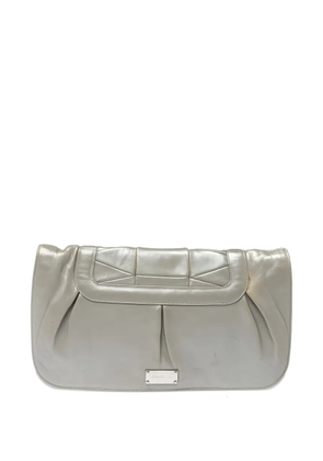 Ferragamo Pre-Owned leather pleated clutch bag - Grey